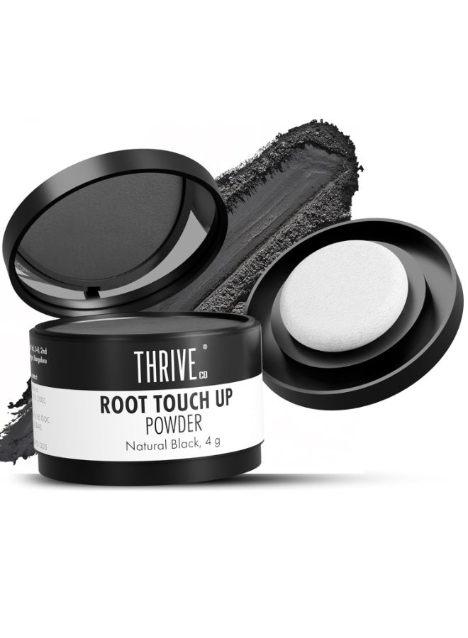 ThriveCo Root Touch-Up Powder – Natural Black | Instantly Covers Up Greys & Bald Spots | Non-Sticky, Mess-Free Application | With Hyaplex™ Anti-Breakage Technology |Cover-Up Hair Powder, 4 g - Image 1